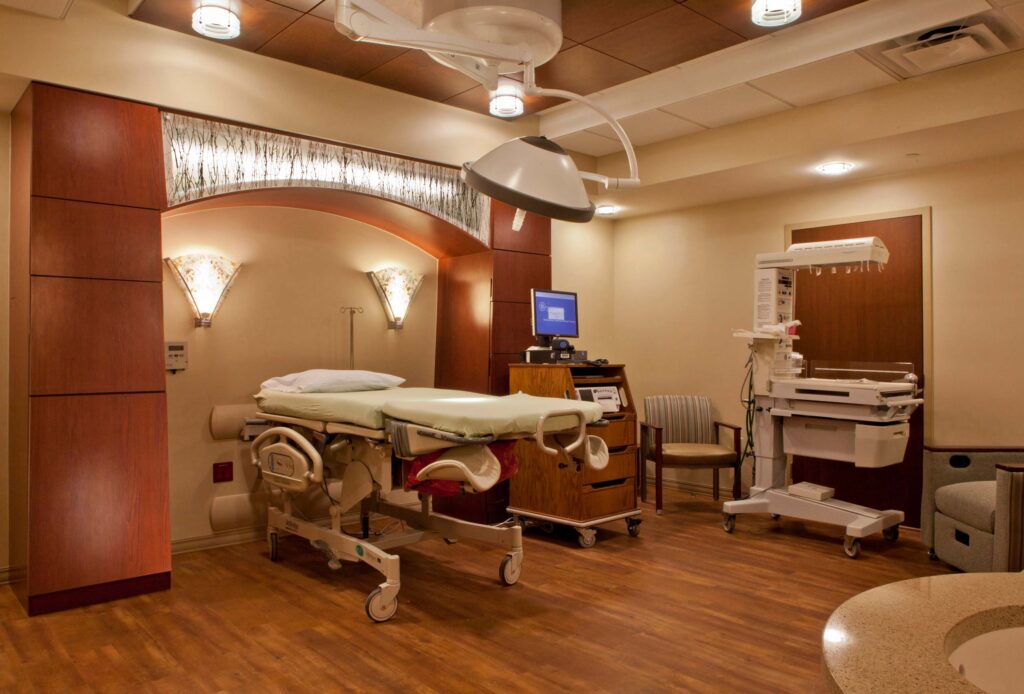 A labor and delivery room at Memorial Hospital.