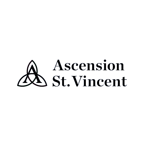 Ascension St. Vincent logo with a stylized triangular design on the left.